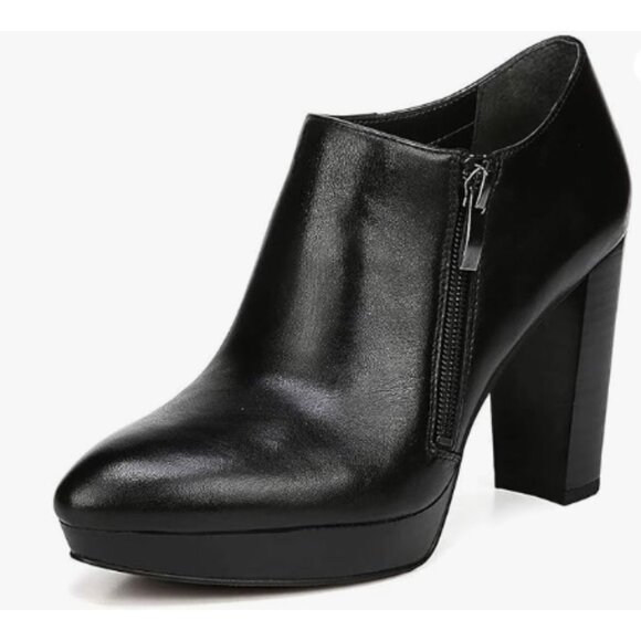 XYD Black Chunky High Heels Platform Ankle Boots Pointed Toe Side Zipper Booties - Picture 1 of 8